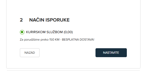 Korak 10 – način isporuke