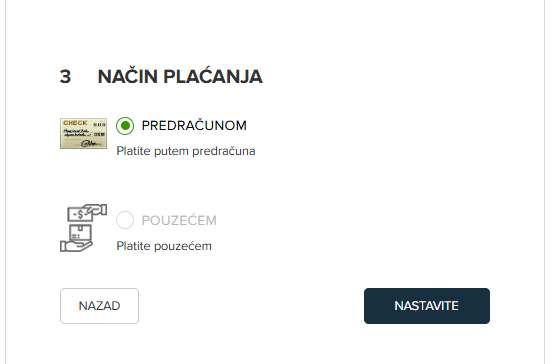Korak 11 – način plaćanja