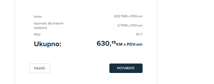 Korak 12 – potvrda narudžbe