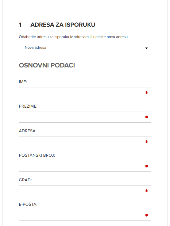 Korak 9 – adresa za isporuku